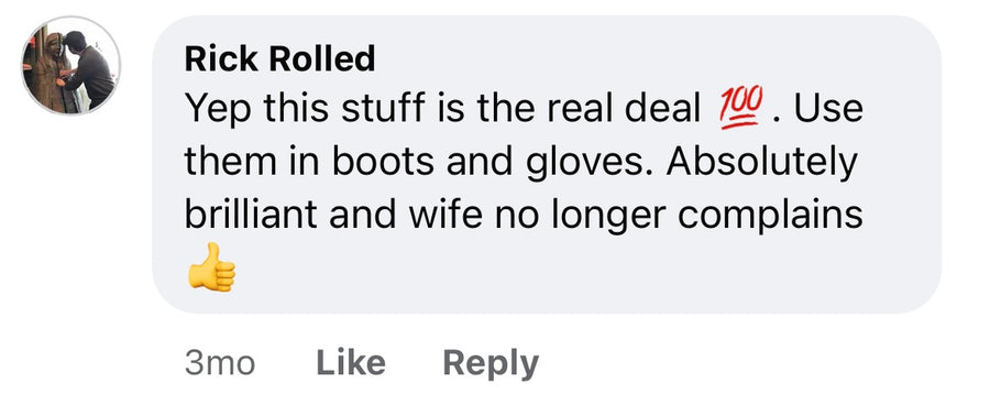 Customer comment screenshot