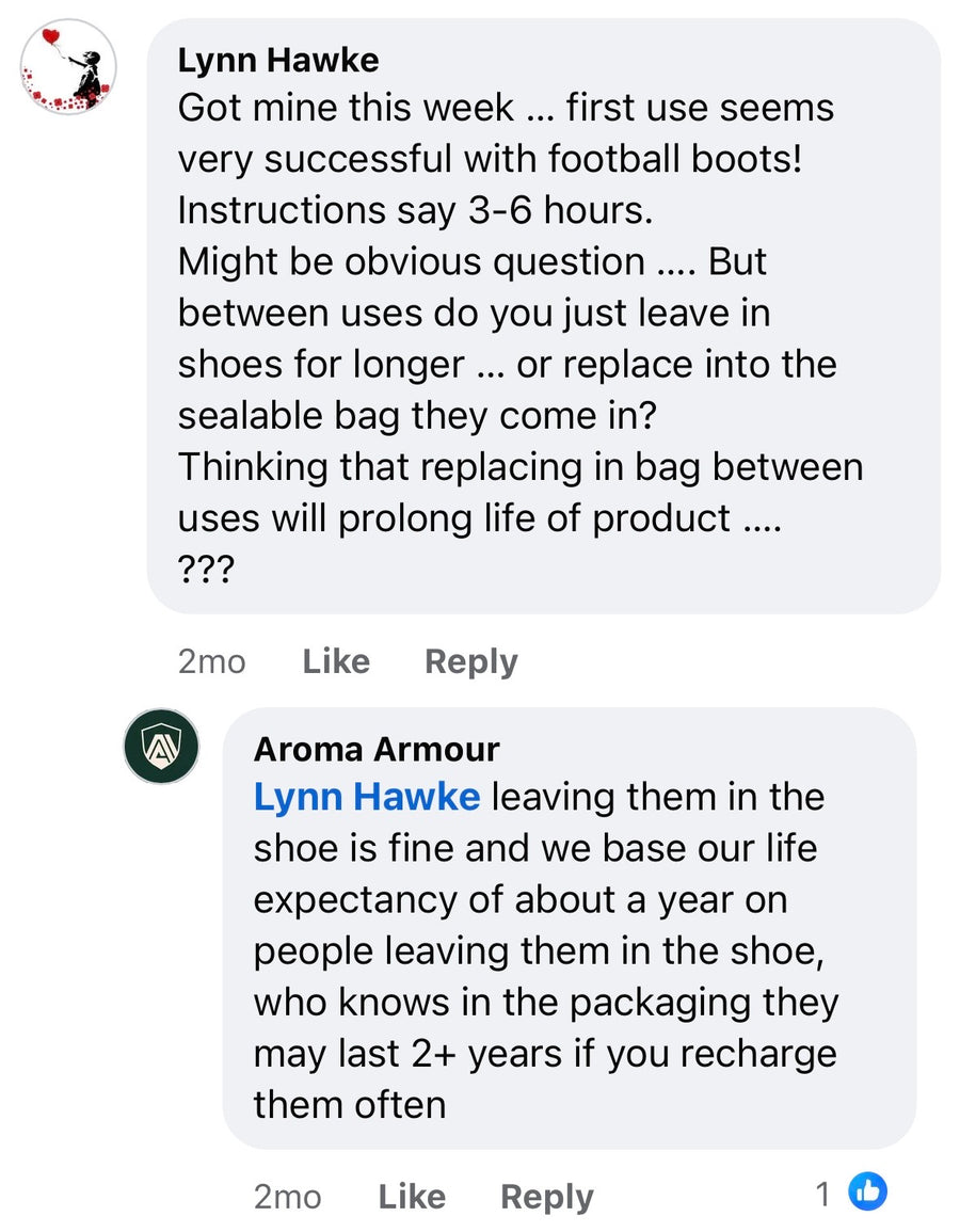 Customer comment screenshot